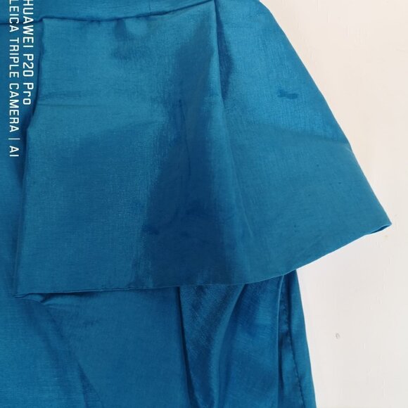 90s VINTAGE Light Blue Minimalist Calvin Klein StraplessDress | TheStyleMinr.com - Picture 10 of 11